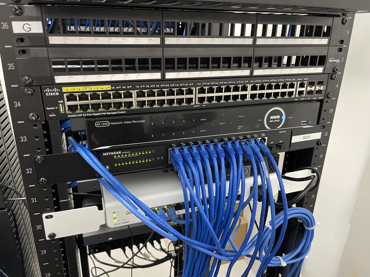 Managed network rack installed by NECL